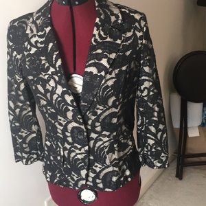 Floral lace over cream jacket